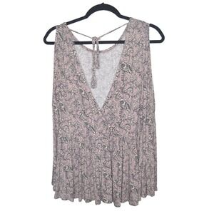 Soft & Sexy‎ Cold Sleeve Paisley Tank Top Flowy Casual Blouse SKU271